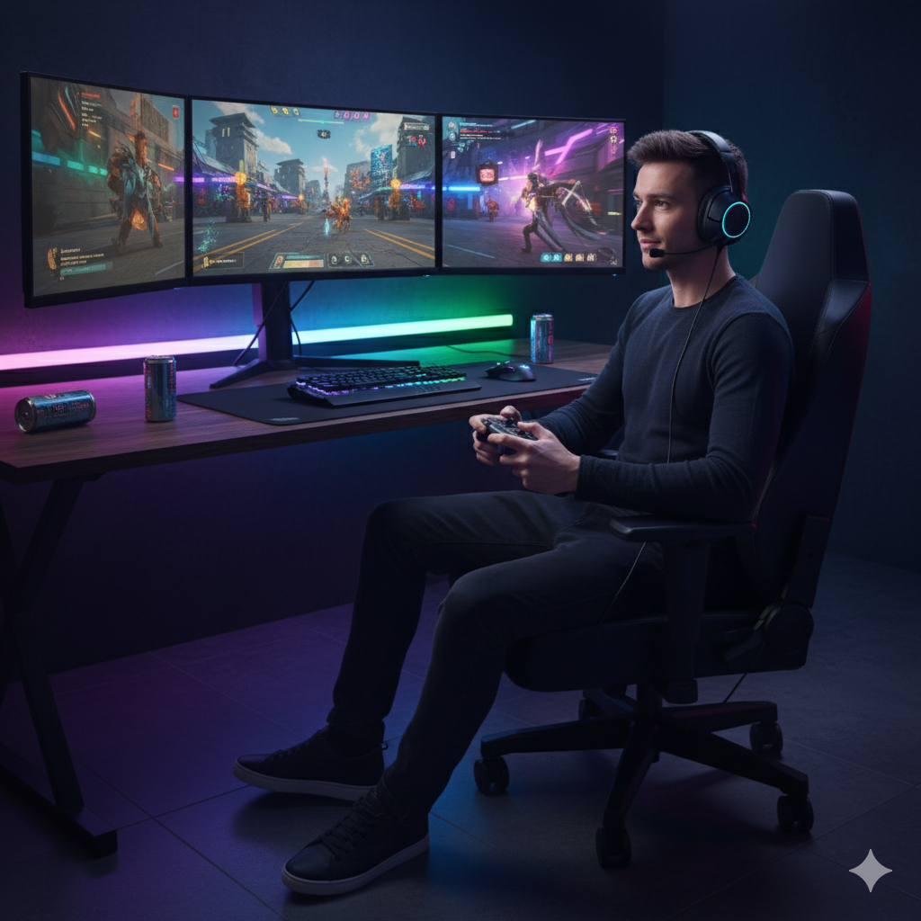 Chaise de Gaming Ergonomique avec Soutien Lombaire – OverChair M6 Black Edition