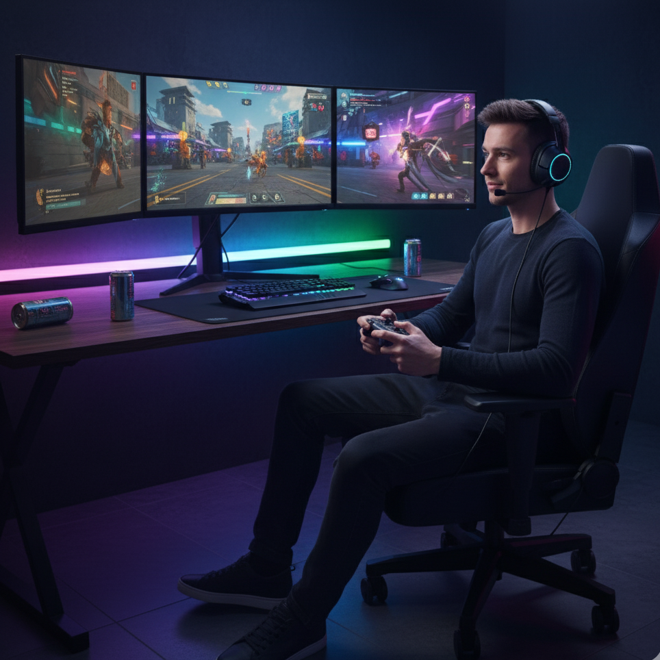 Chaise de Gaming Ergonomique avec Soutien Lombaire – OverChair M6 Black Edition