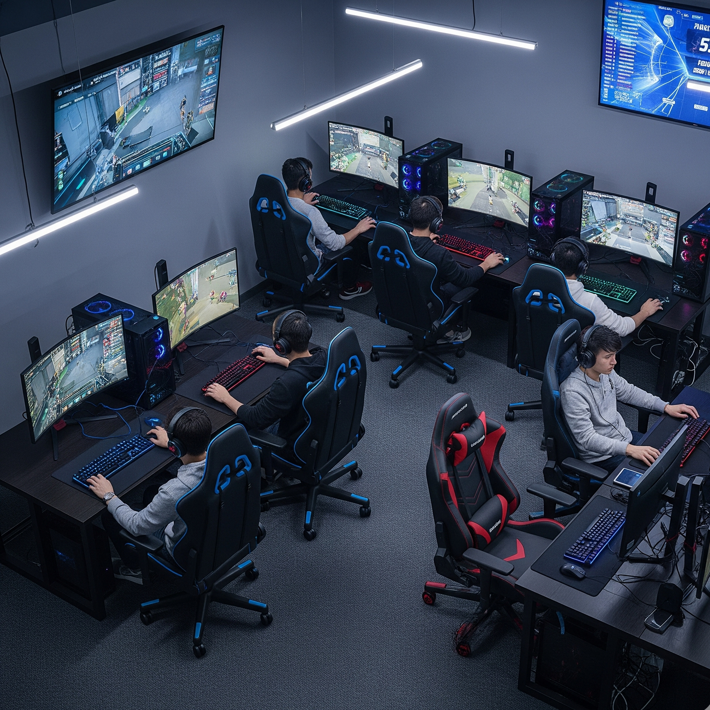Chaise de Gaming Ergonomique avec Coussin Lombaire 3D et Repose-Pieds – OverChair Pro Esport
