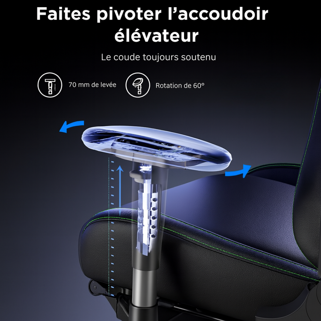 Chaise de Gaming Ergonomique avec Coussin Lombaire Mémoire et Repose-Pieds – OverChair Pro Elite