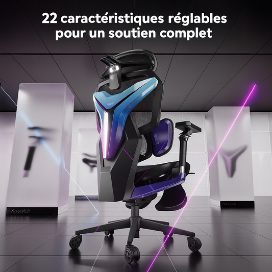 Chaise de Bureau Ergonomique avec Soutien Lombaire Dynamique et Inclinaison 140° – OverChair G7 Galaxy