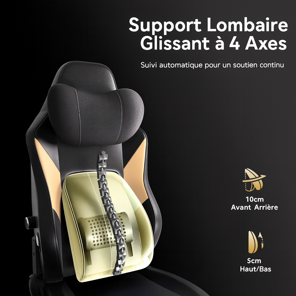 Chaise de Gaming Ergonomique avec Climatisation et Massage – OverChair M6 Black Gold