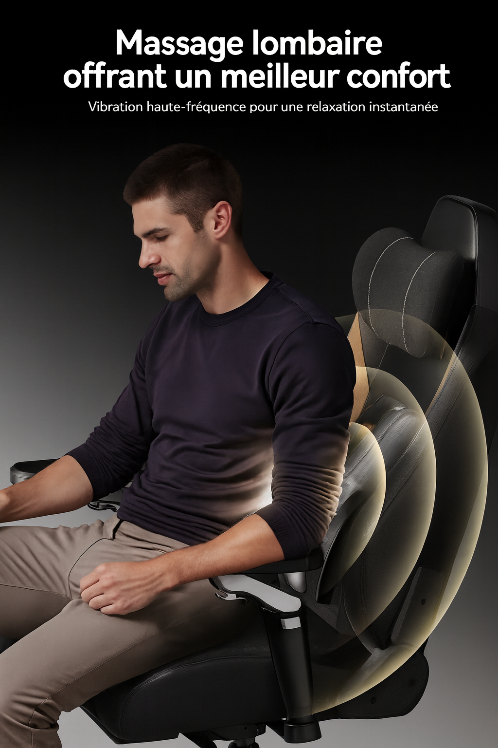 Chaise de Gaming Ergonomique avec Climatisation et Massage – OverChair M6 Black Gold