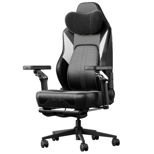 Chaise de Gaming Ergonomique avec Ventilation, Chauffage et Dossier Inclinable – OverChair M6 Black Silver