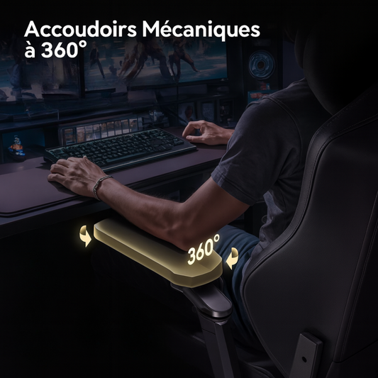 Chaise de Gaming Ergonomique avec Climatisation et Massage – OverChair M6 Black Gold