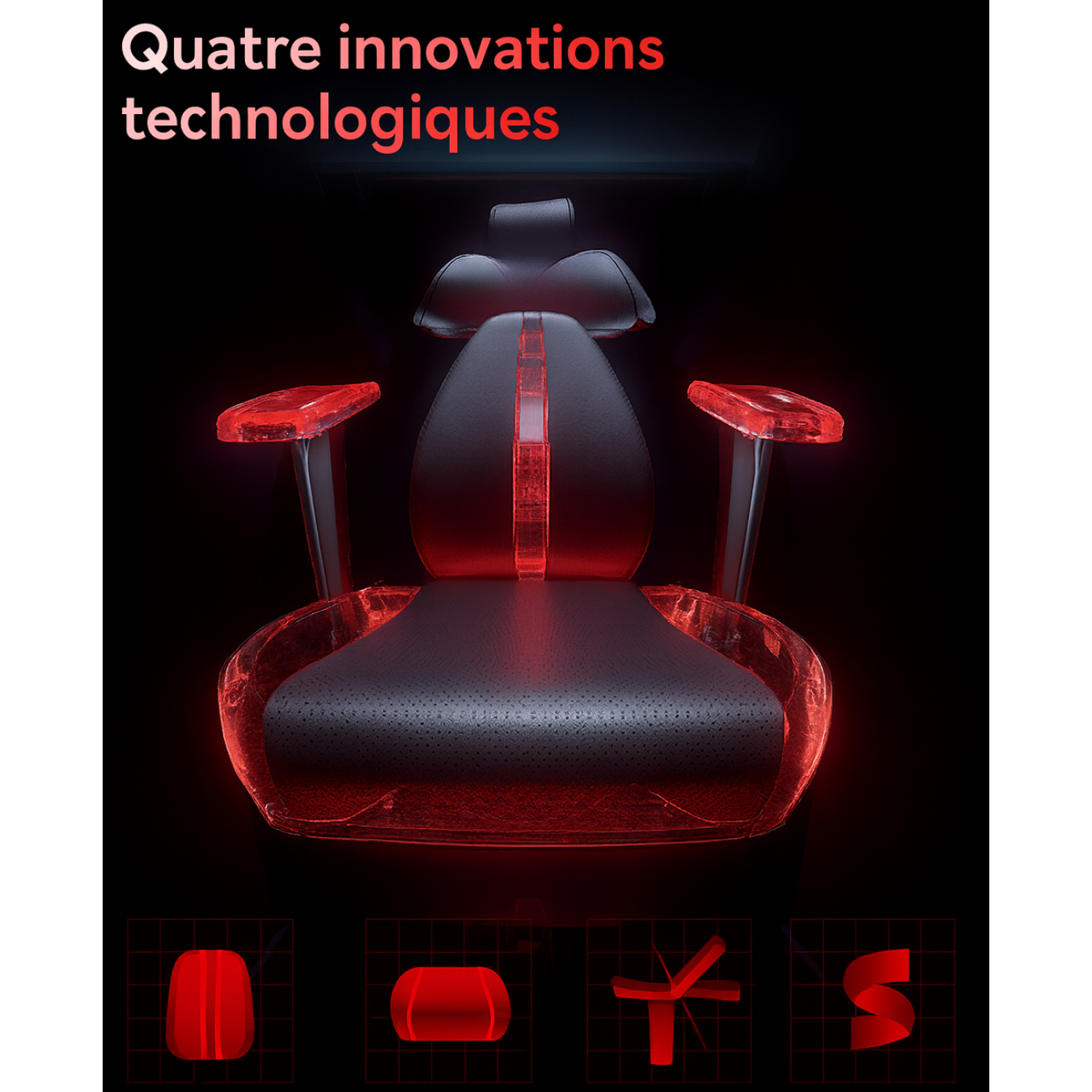Chaise de Gaming Ergonomique avec Soutien Lombaire – OverChair M6 Elite Black