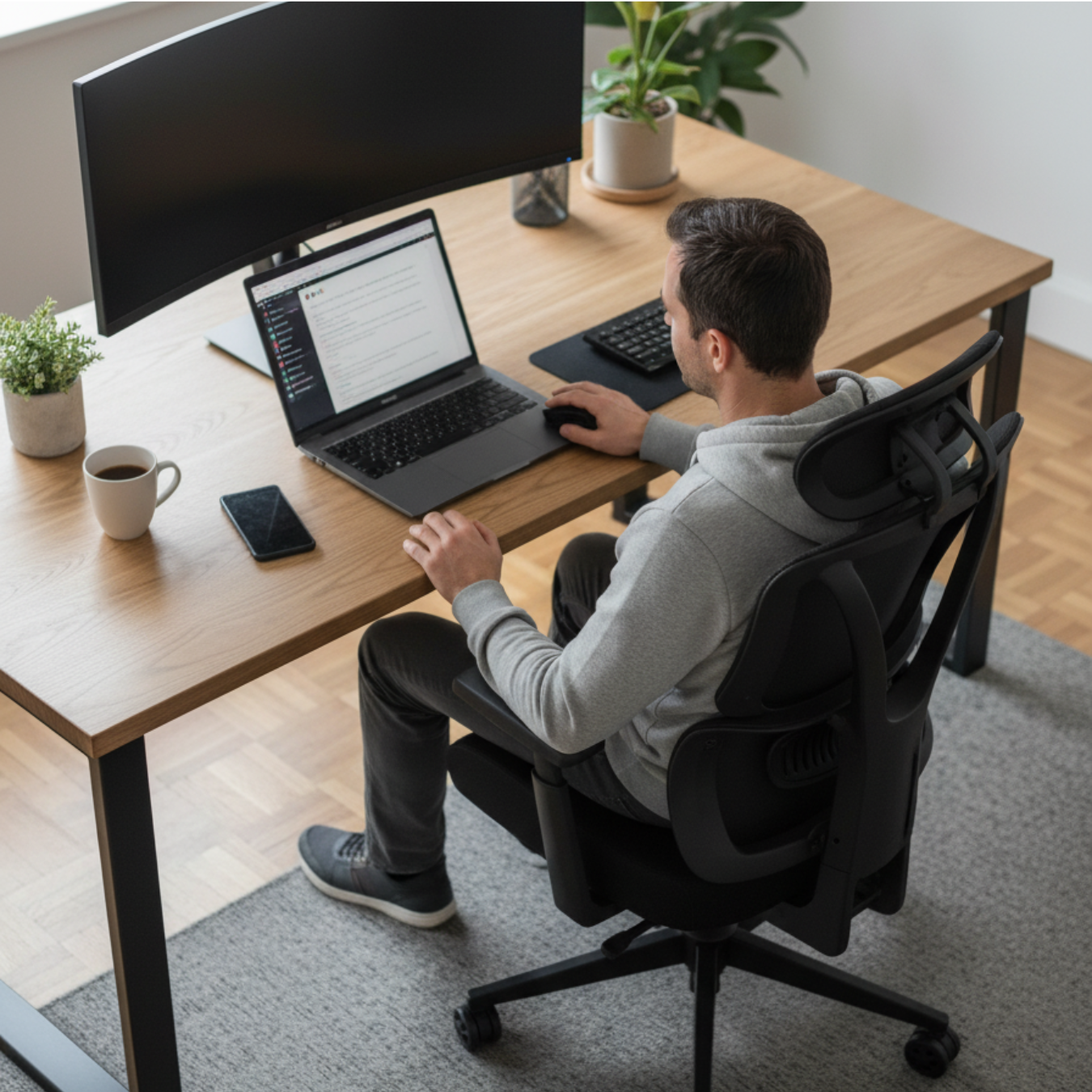 Chaise Ergonomique avec Soutien Lombaire Réglable et Dossier Inclinable – OverChair G4 Black