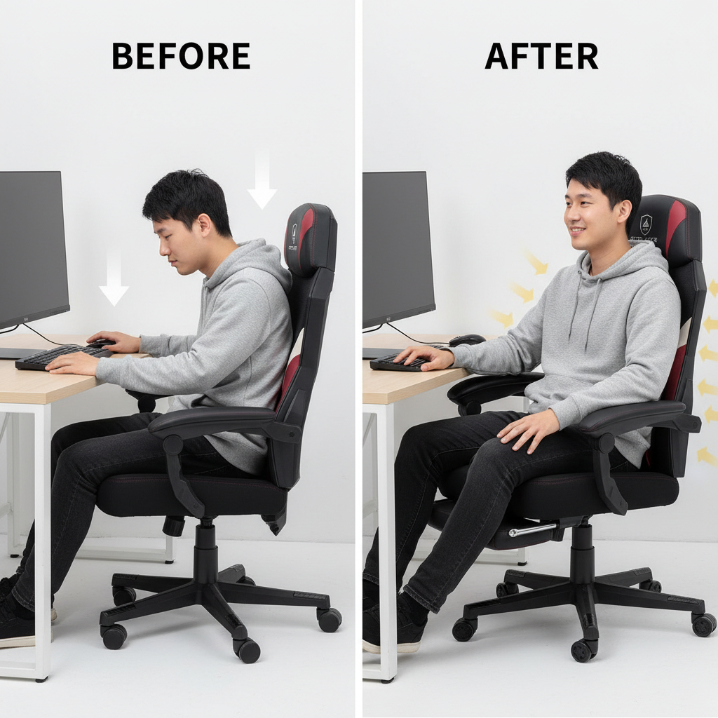 GTPLAYER Gaming chair Footrest Ergonomic Mesh Back Office chair Desk chair fabric Gaming armchair